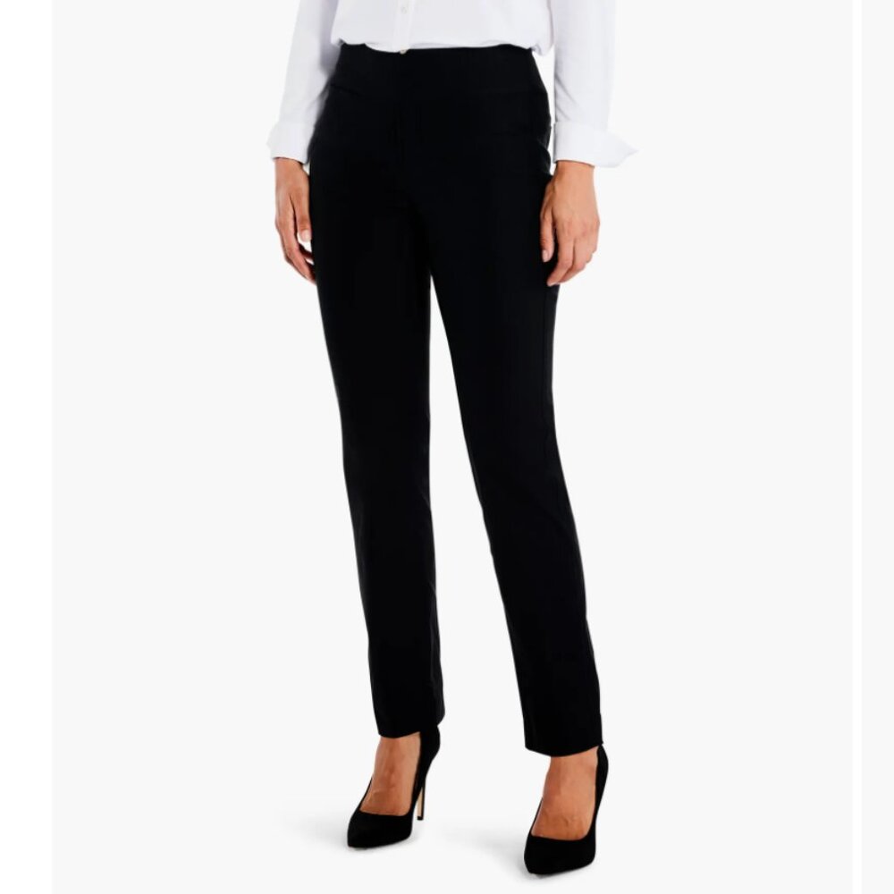 NWT NIC+ZOE Nordstrom Wonderstretch Classic Straight Leg Pants Black, Size 2